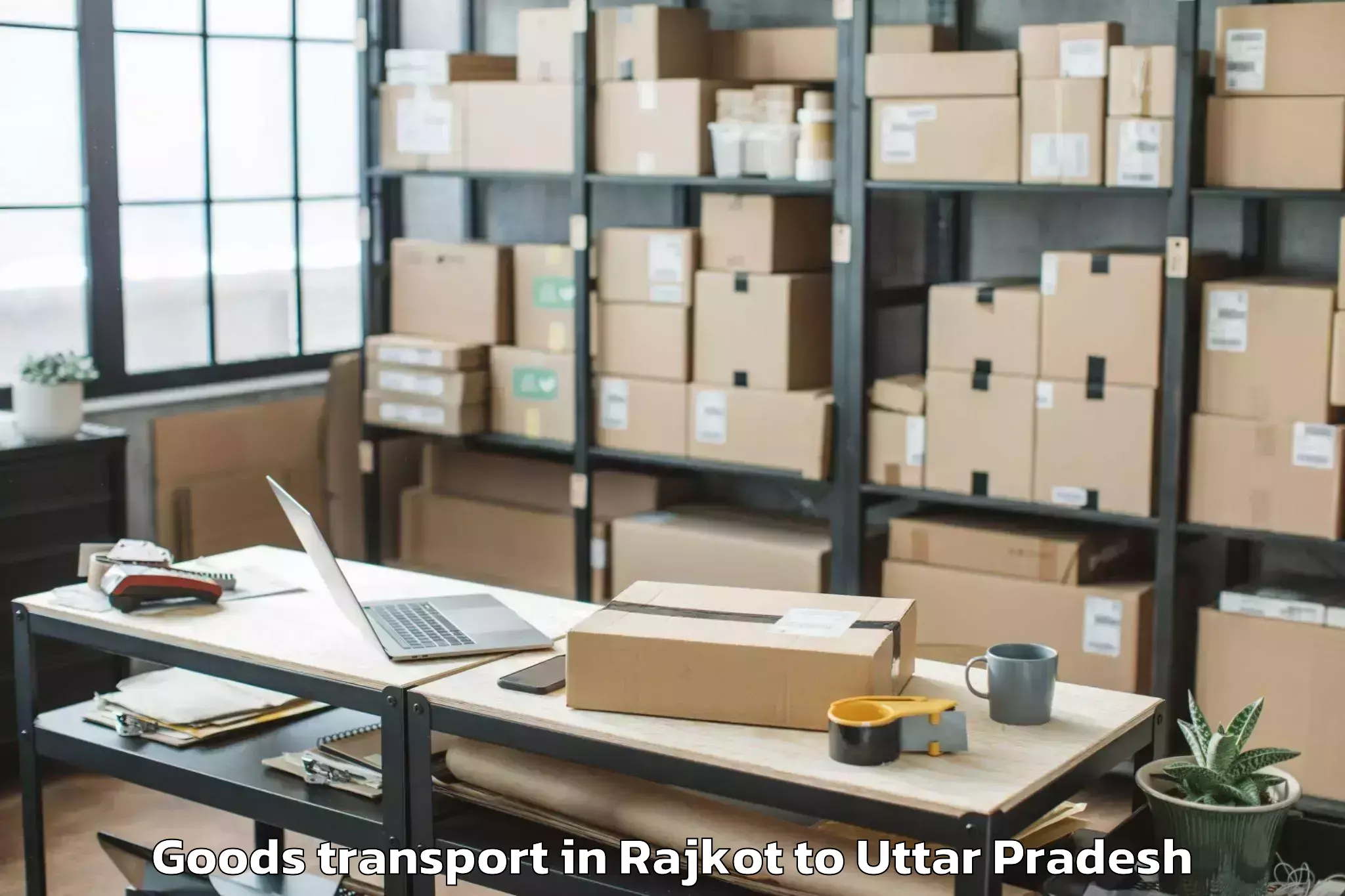 Book Rajkot to Karwi Goods Transport Online